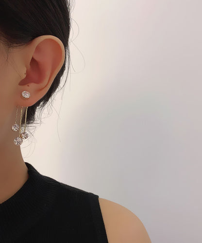 パール / ビジュー チェーン スイング フリンジ ピアス