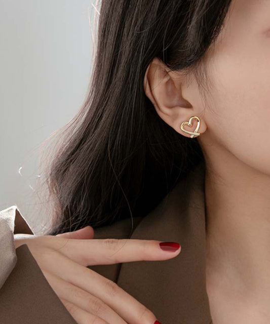 シンプル オープン ハート イヤリング / ピアス