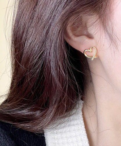 シンプル オープン ハート イヤリング / ピアス