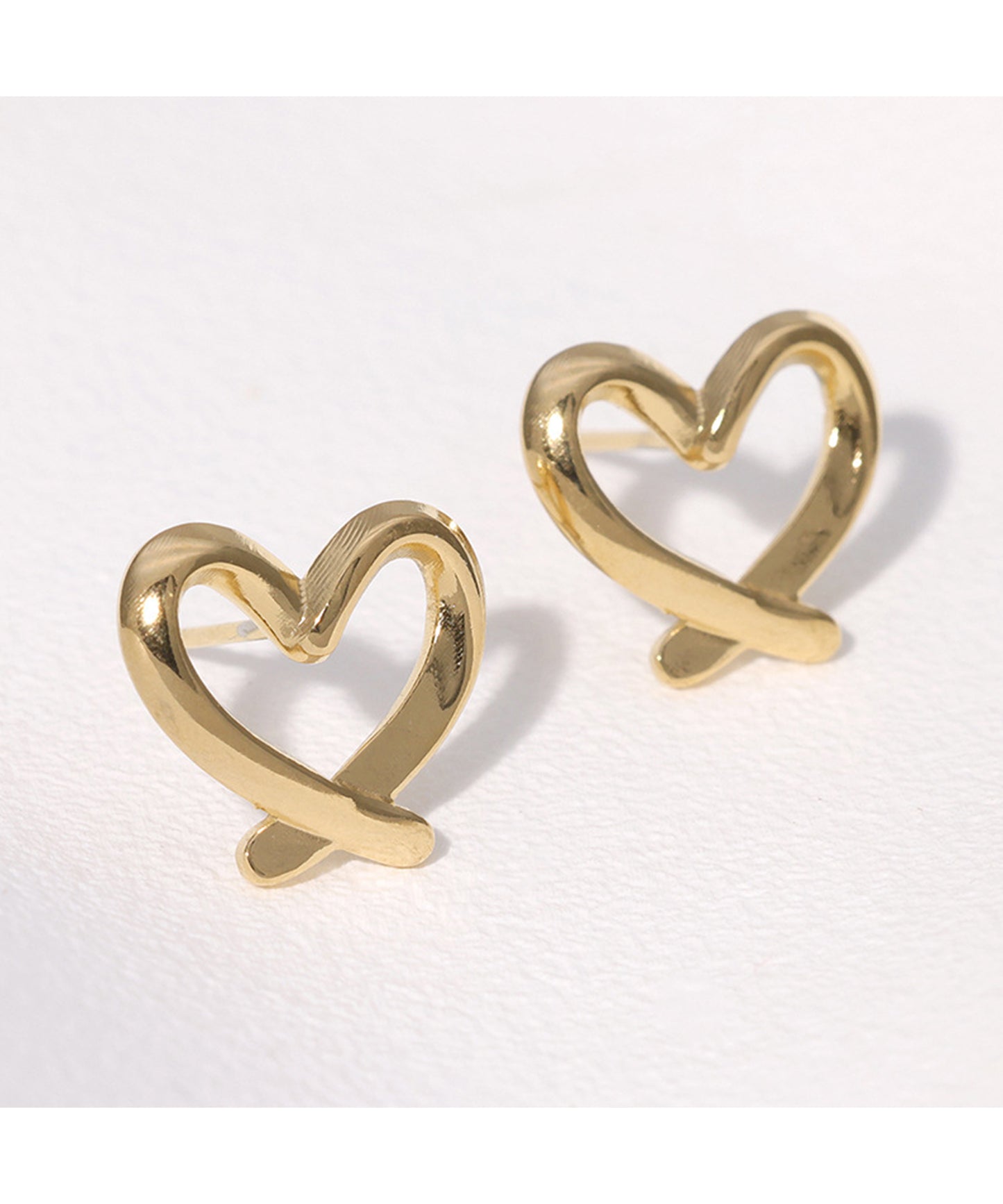 シンプル オープン ハート イヤリング / ピアス