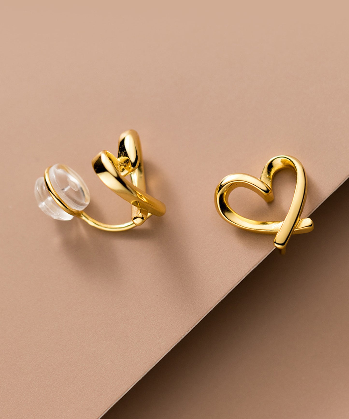 シンプル オープン ハート イヤリング / ピアス