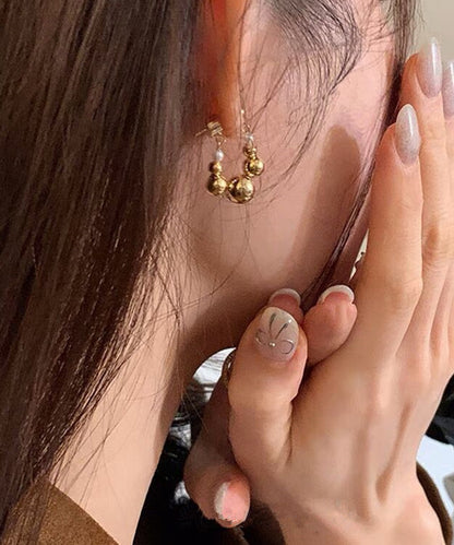 メタリック ボール チェーン フープ ピアス