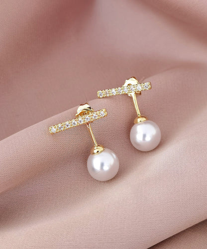 ビジュー ライン パール デザイン ピアス