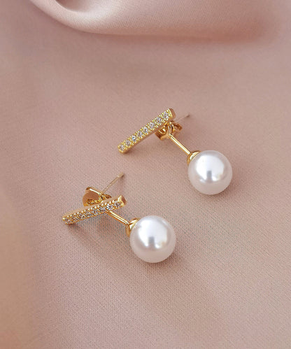 ビジュー ライン パール デザイン ピアス