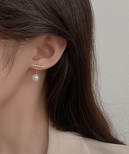 ビジュー ライン パール デザイン ピアス