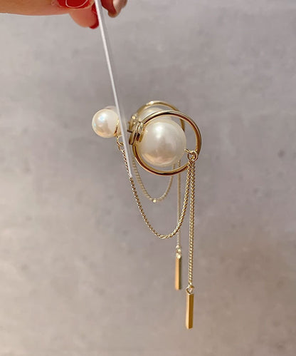 パール / ビジュー チェーン スウィング ロング ピアス