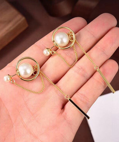 パール / ビジュー チェーン スウィング ロング ピアス