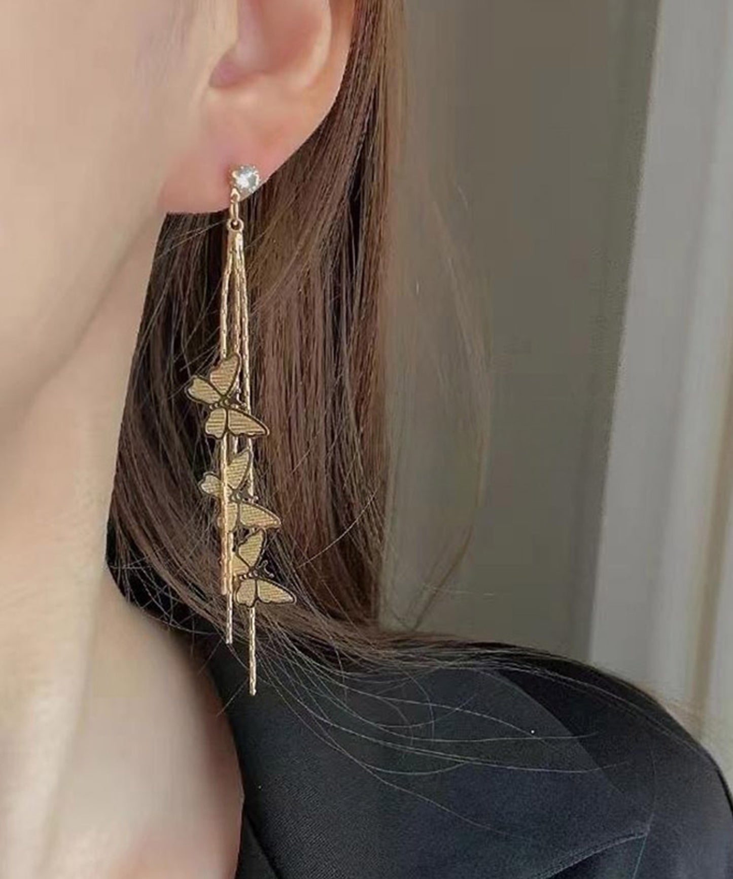 メニー バタフライ ロング スイング ピアス