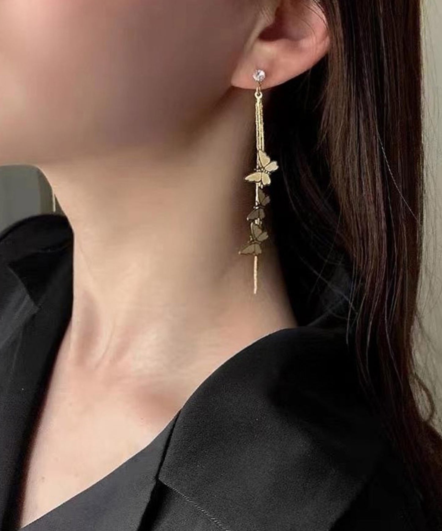 メニー バタフライ ロング スイング ピアス