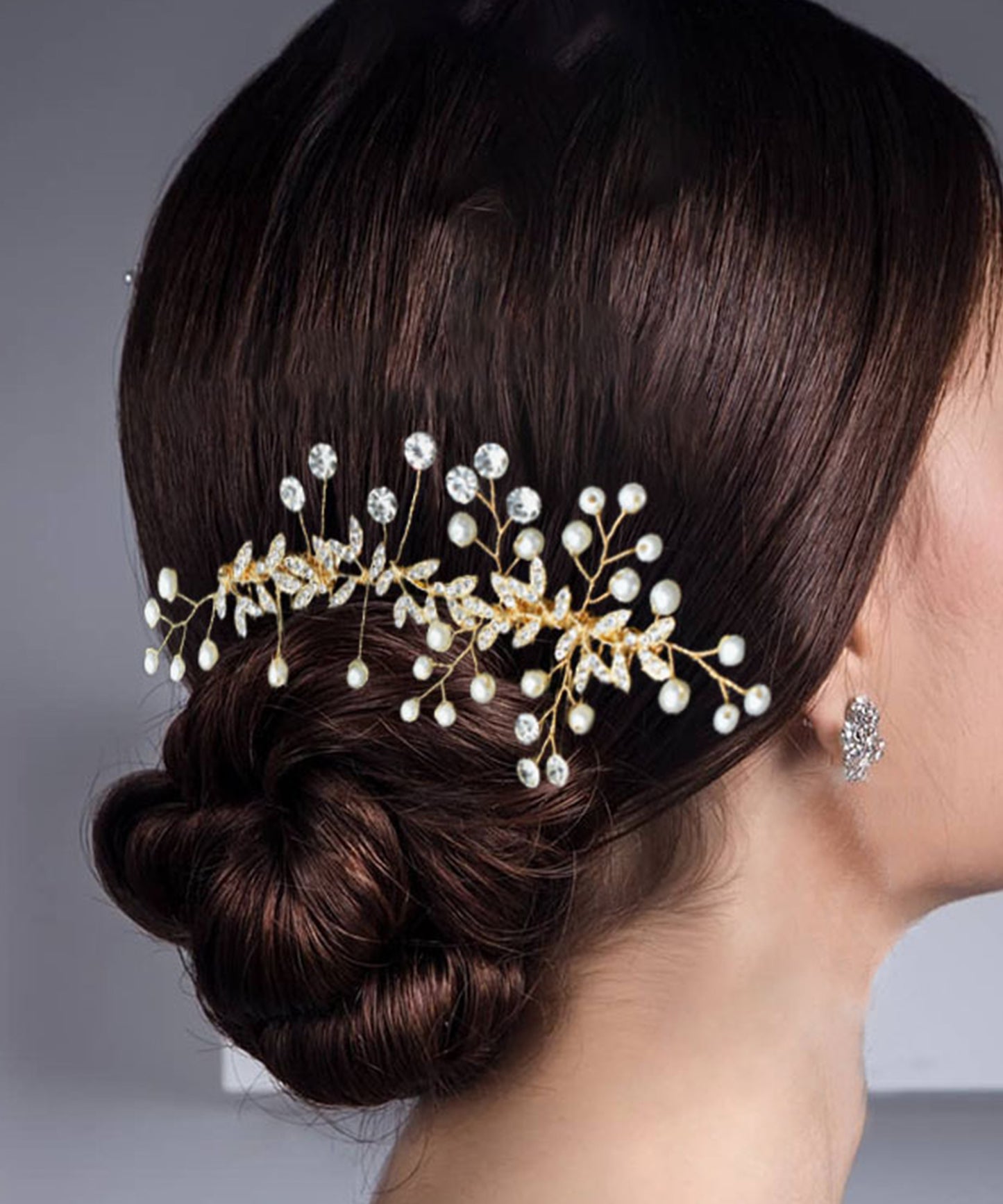 パール ビジュー ボタニカル ガーランド ヘアコーム