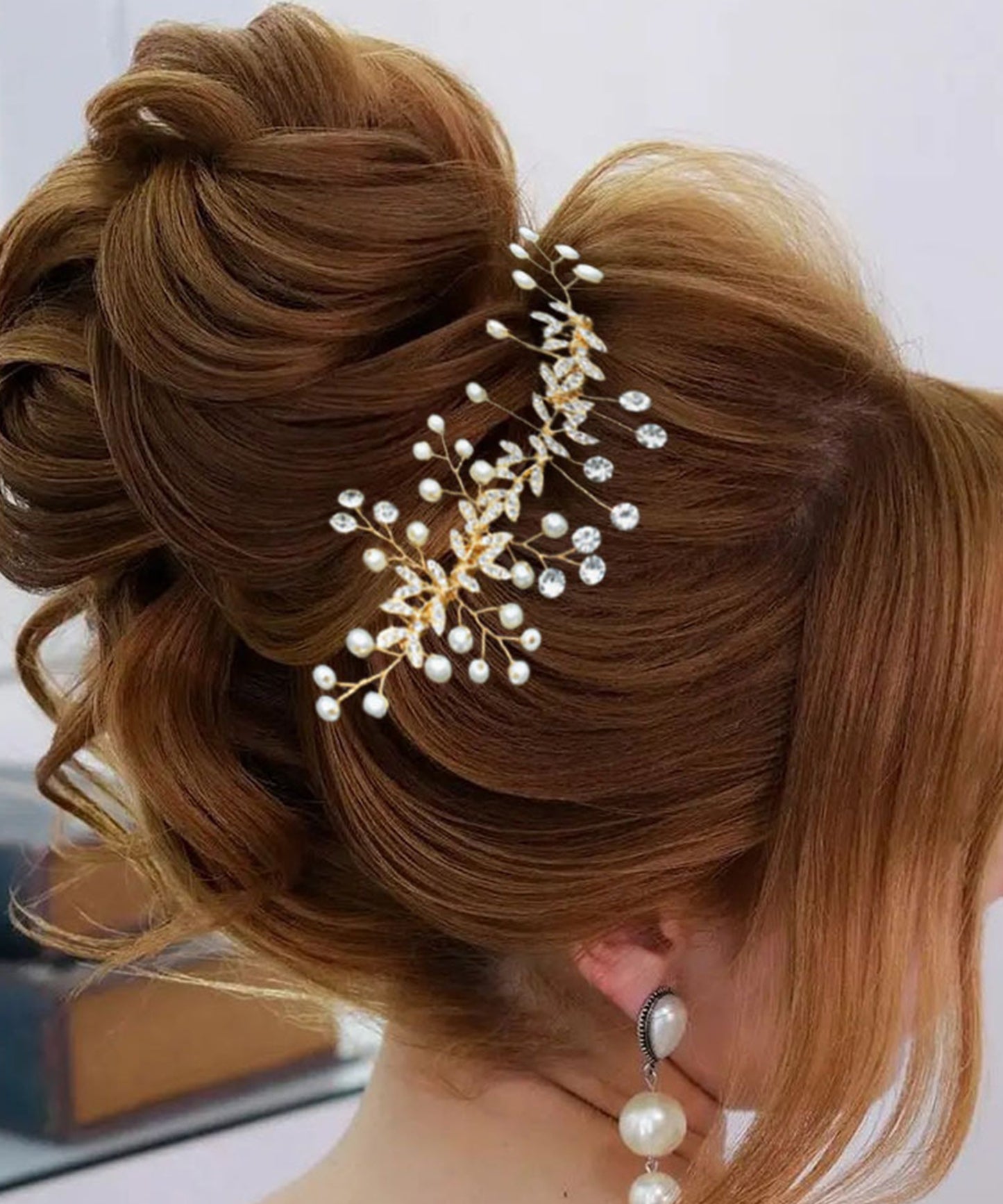 パール ビジュー ボタニカル ガーランド ヘアコーム