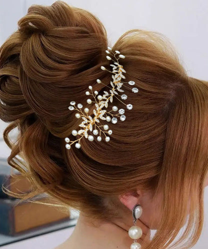 パール ビジュー ボタニカル ガーランド ヘアコーム