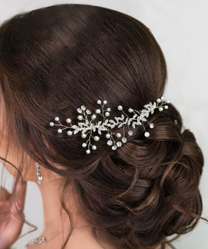 パール ビジュー ボタニカル ガーランド ヘアコーム