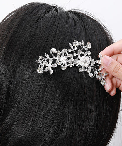 パール付き ボタニカル フラワー アーチ ヘアコーム