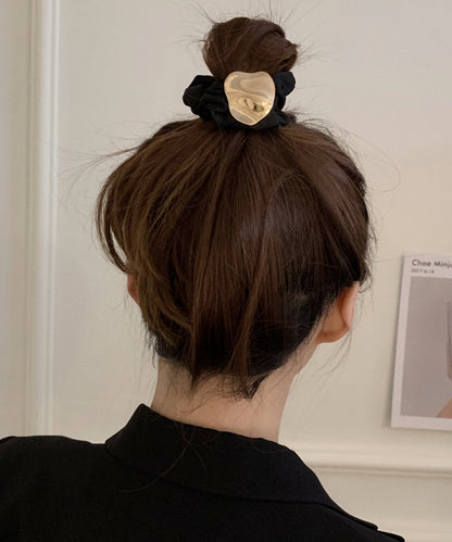 メタリック モチーフ付き ベロア シュシュ ヘアゴム