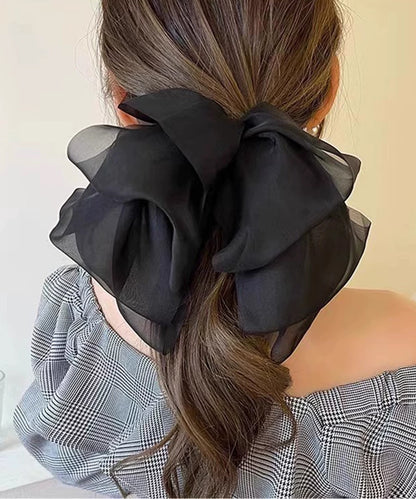 シフォン ビッグ リボン ヘア バレッタ