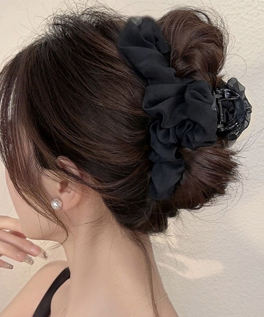 シュシュ風 シアー フリル ヘア バンスクリップ