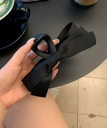 ソリッドカラー ビッグ リボン ヘア バンスクリップ