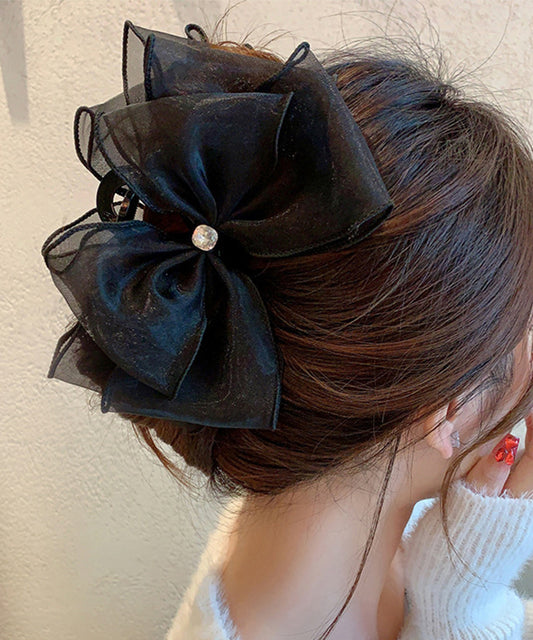 シフォン レイヤード リボン ヘア バンスクリップ