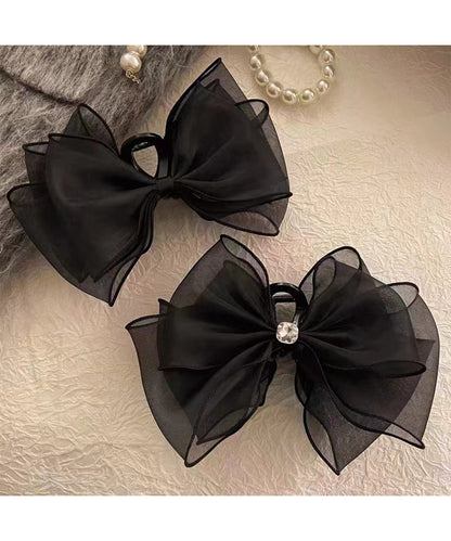 シフォン レイヤード リボン ヘア バンスクリップ