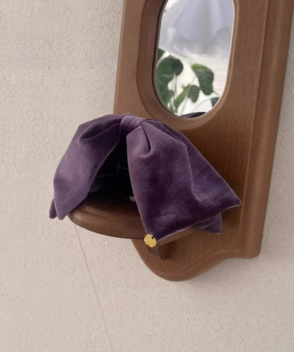 ベロア調 ビッグ リボン ヘア クリップ