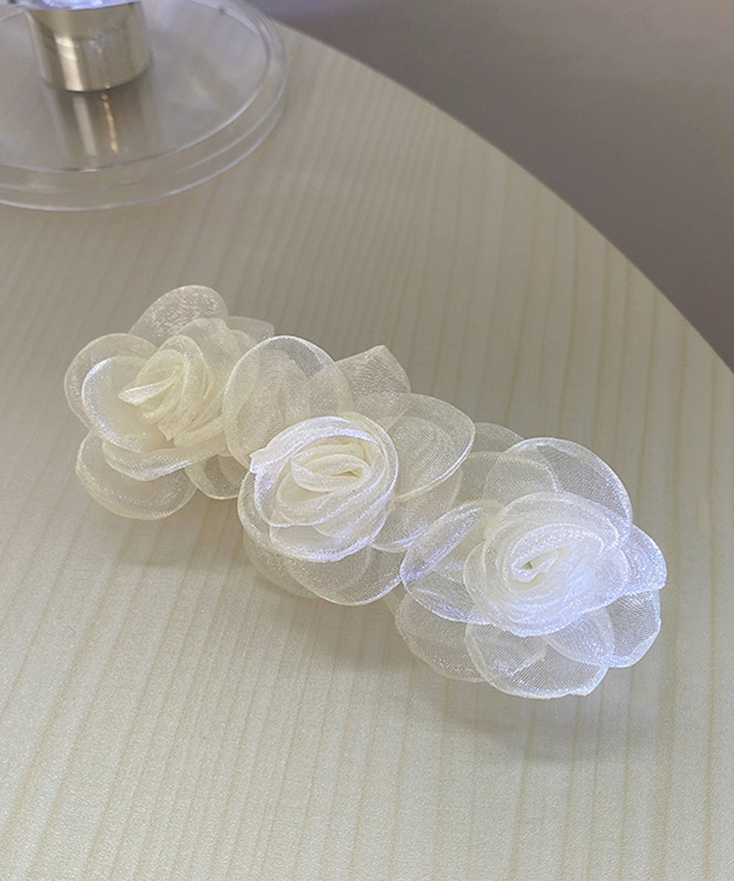 【2点セット】 3連 ローズ ヘア バレッタ