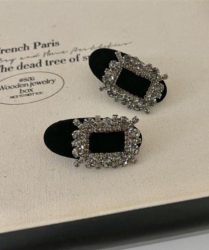 【2点セット】ビジュー モチーフ ベロア ヘア クリップ