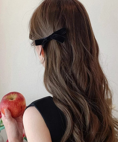 【2点セット】ベロア リボン ヘア クリップ
