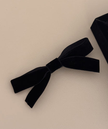 【2点セット】ベロア リボン ヘア クリップ
