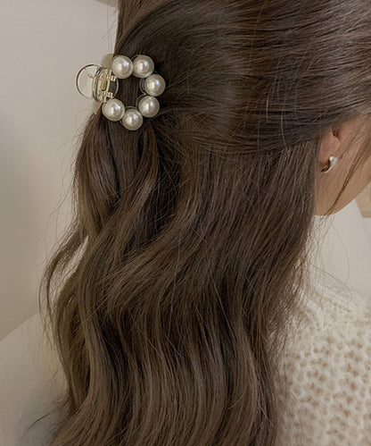 【2点セット】パール ライン クリア ヘア バンスクリップ