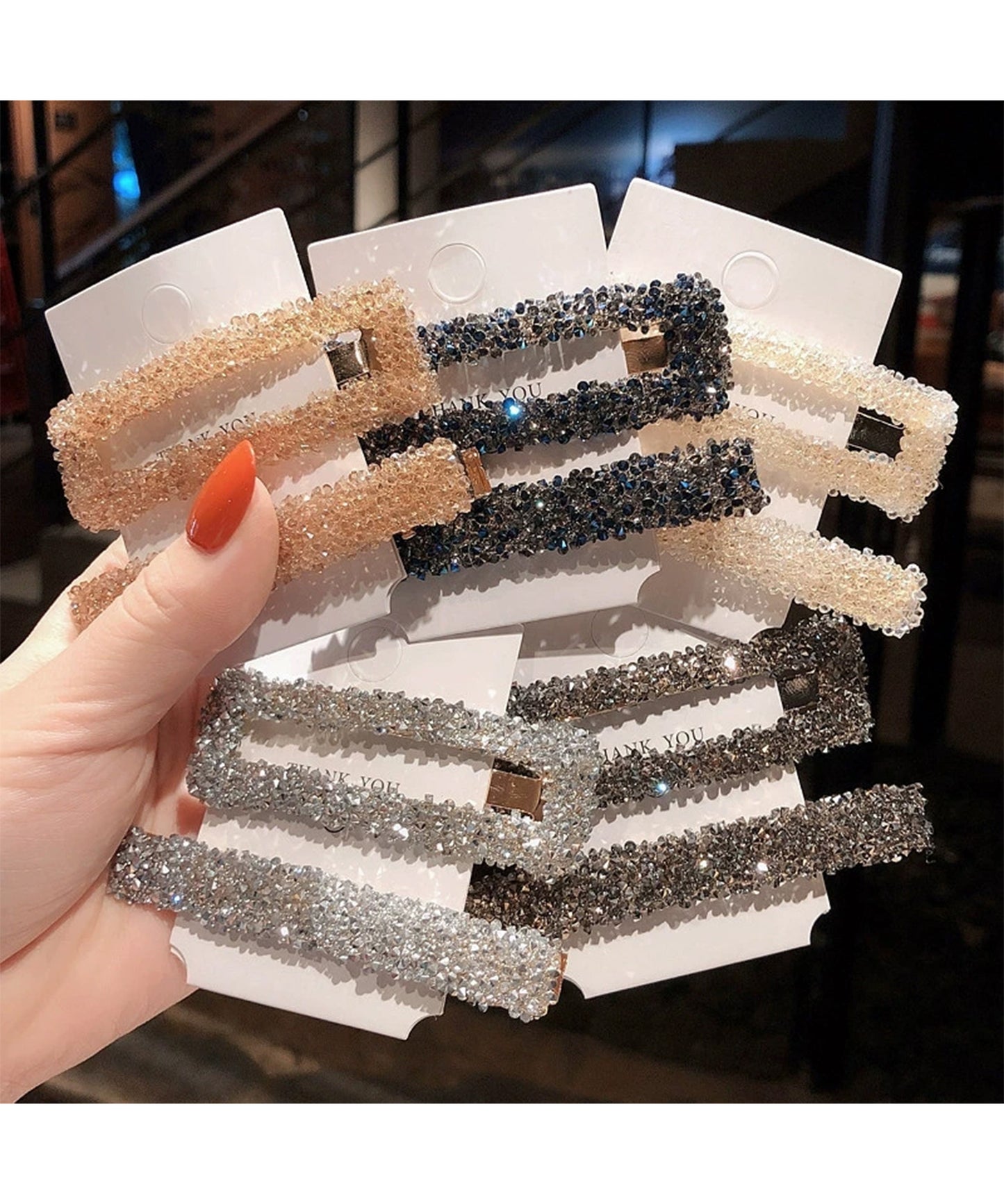 【2点セット】ビジュー ヘア クリップ & スリーピン