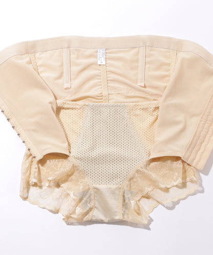裾スカラップ ハイウエスト ホック付き ショート ガードル