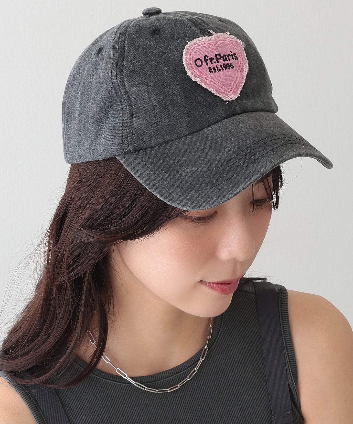 ハート ロゴ ウォッシュ ベースボール キャップ
