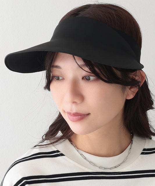 ソリッドカラー UVカット ワイド サンバイザー キャップ