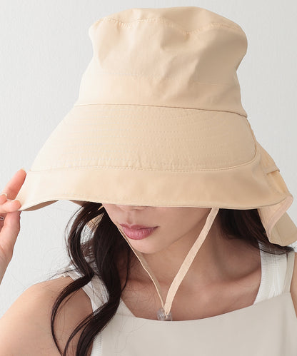 ソリッドカラー バック フリル ショール ハット