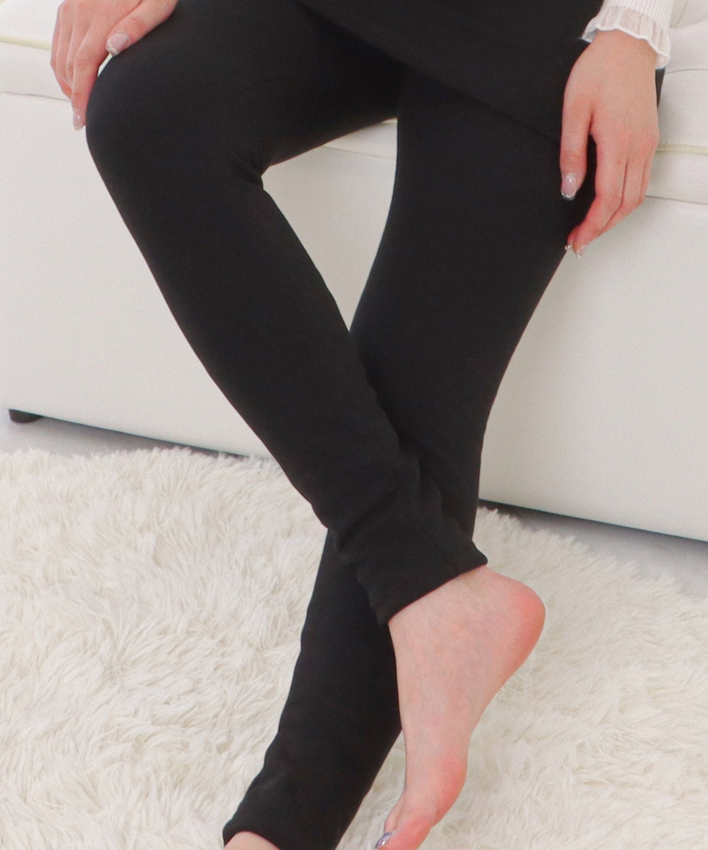 スカート付きフェイクレイヤードレギンス