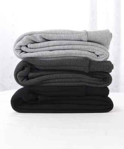 裏起毛細見えリブカラー10分丈レギンス