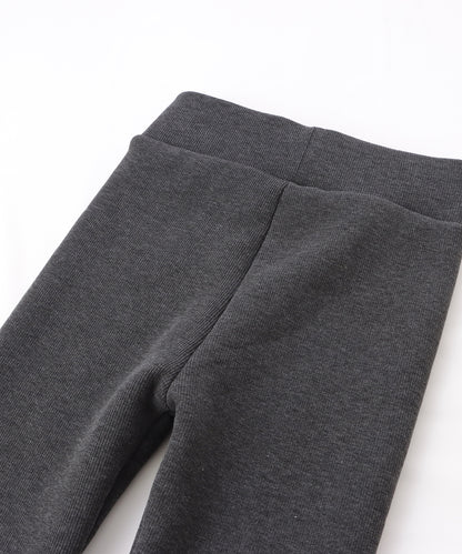 裏起毛細見えリブカラー10分丈レギンス