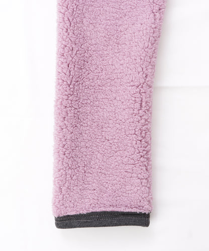 裏起毛細見えリブカラー10分丈レギンス