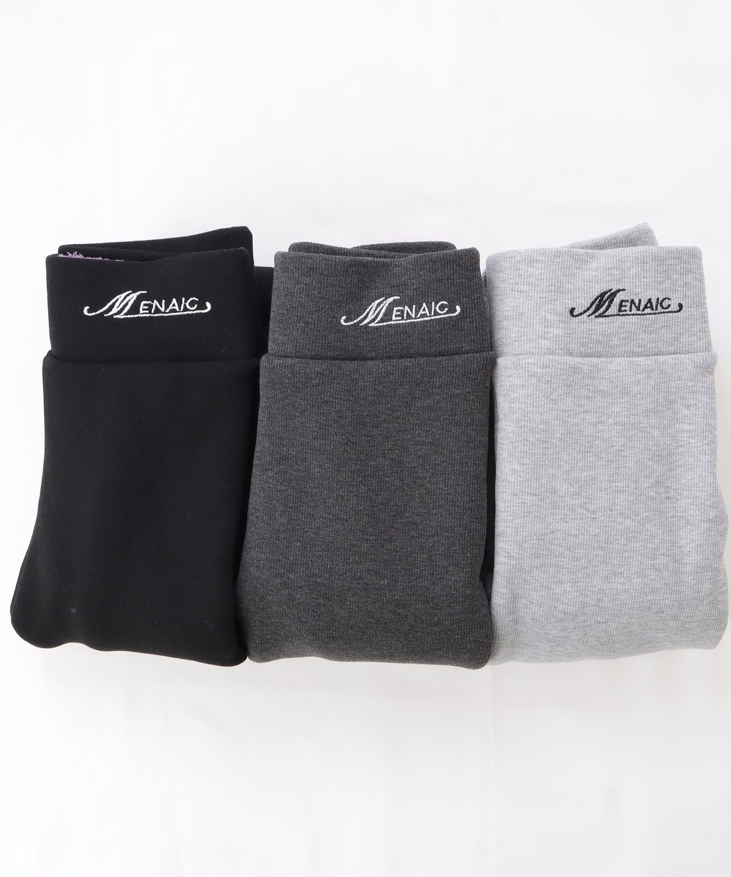 裏起毛細見えリブカラー10分丈レギンス