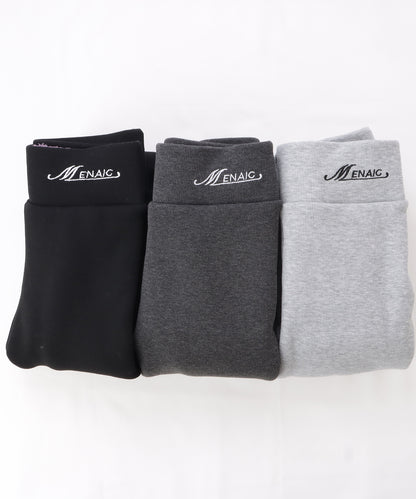 裏起毛細見えリブカラー10分丈レギンス