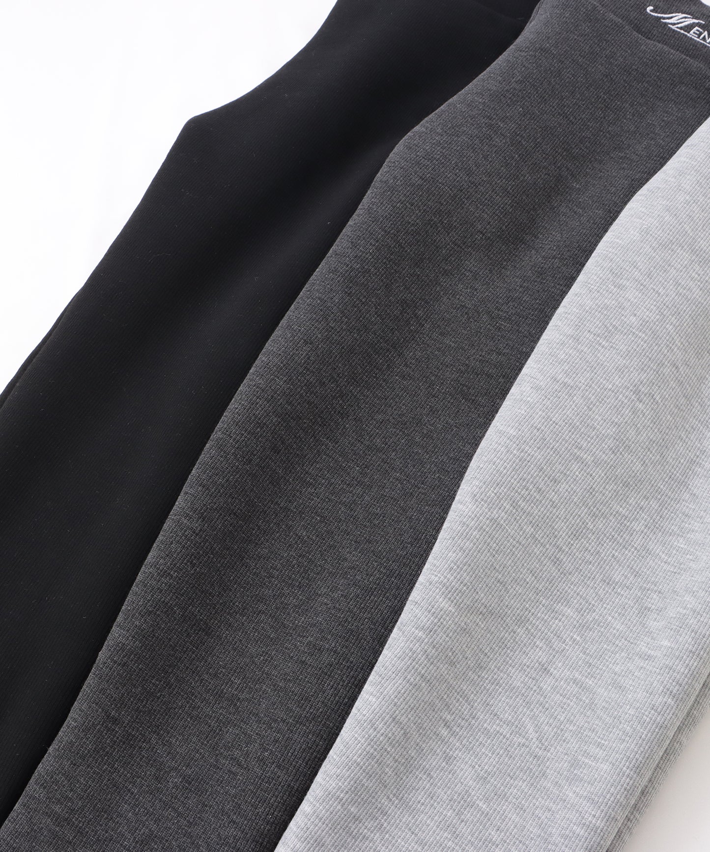 裏起毛細見えリブカラー10分丈レギンス