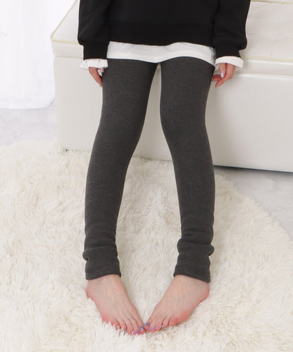 裏起毛細見えリブカラー10分丈レギンス