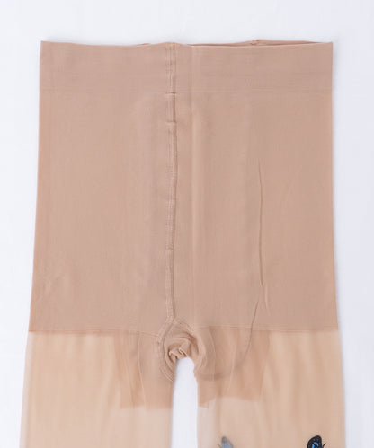 【3足セット】 配色 バタフライ ドット シアー タイツ