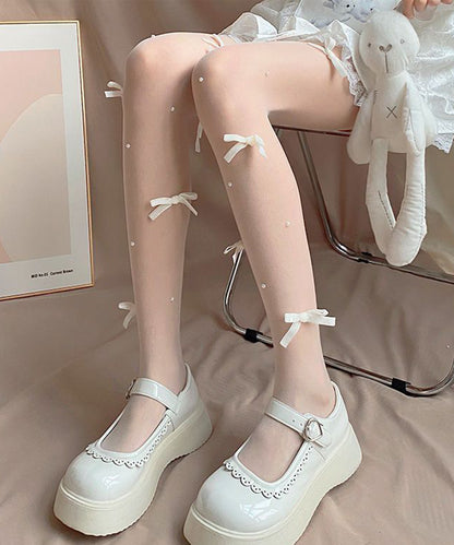 メニー リボン パール シアー ストッキング