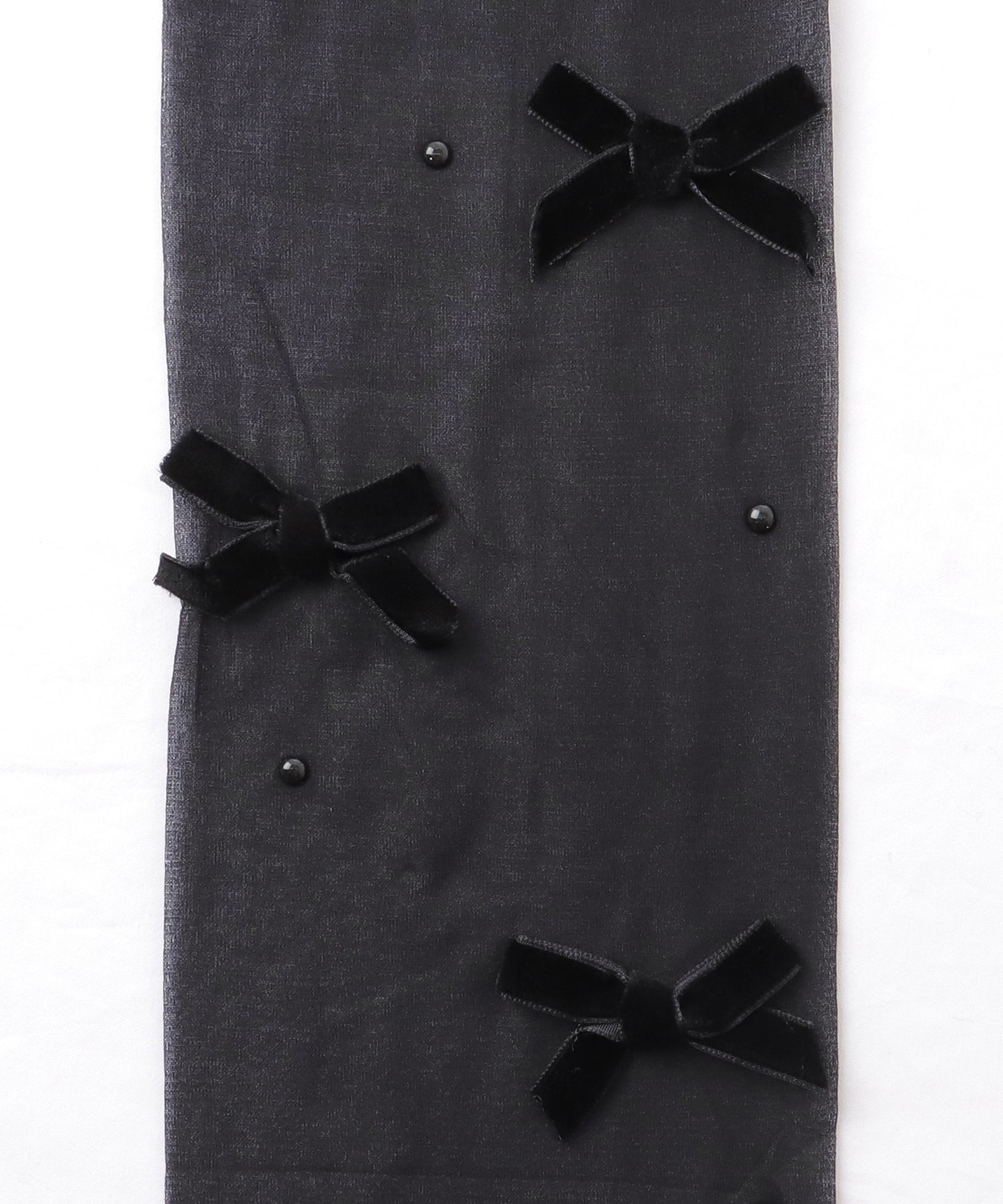 メニー リボン パール シアー ストッキング