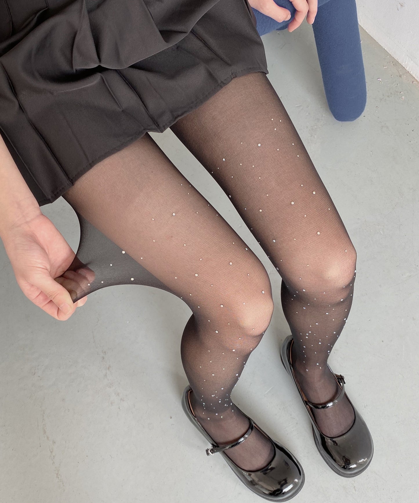 【3足セット】 ビジュー スパンコール付き パーティー ストッキング