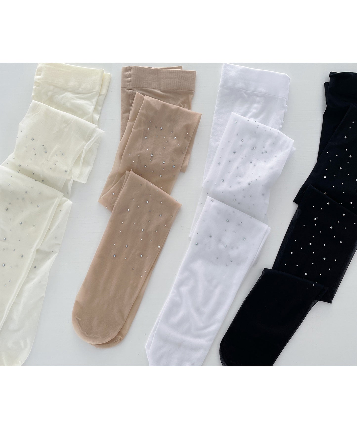 【3足セット】 ビジュー スパンコール付き パーティー ストッキング