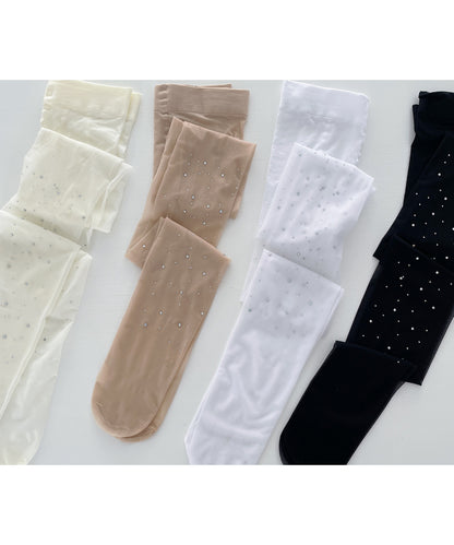 【3足セット】 ビジュー スパンコール付き パーティー ストッキング