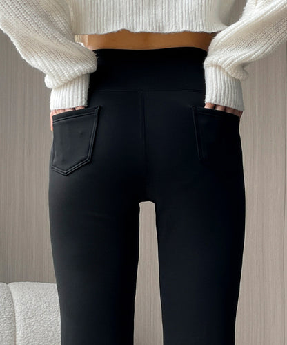 ハイウエスト 厚手 フリース バービー パンツ